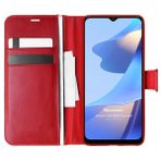 Microsonic Oppo A16 Delux Leather Wallet Kırmızı Cep Telefonu Kılıfı