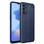 Microsonic Oppo A16 Deri Dokulu Silikon Lacivert Cep Telefonu Kılıfı