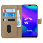 Microsonic Oppo A5 2020 için Kılıf Fabric Book Wallet Gold [A5 2020 ile Uyumlu Kılıf - Gold]