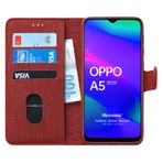 Microsonic Oppo A5 2020 için Kılıf Fabric Book Wallet Kırmızı [A5 2020 ile Uyumlu Kılıf - Kırmızı]