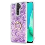 Microsonic Oppo A5 2020 için Kılıf Glitter Liquid Holder Mor [A5 2020 ile Uyumlu Kılıf - Mor]
