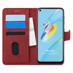 Microsonic Oppo A54 4G Fabric Book Wallet Kırmızı Cep Telefonu Kılıfı