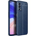 Microsonic Oppo A55 4G Deri Dokulu Silikon Lacivert Cep Telefonu Kılıfı