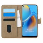 Microsonic Oppo A74 4G Fabric Book Wallet Gold Cep Telefonu Kılıfı