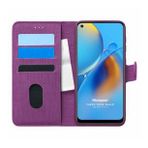 Microsonic Oppo A74 4G Fabric Book Wallet Mor Cep Telefonu Kılıfı