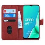 Microsonic Oppo A9 2020 için Kılıf Fabric Book Wallet Kırmızı [A9 2020 ile Uyumlu Kılıf - Kırmızı]