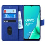 Microsonic Oppo A9 2020 için Kılıf Fabric Book Wallet Lacivert [A9 2020 ile Uyumlu Kılıf - Lacivert]