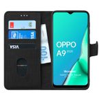 Microsonic Oppo A9 2020 için Kılıf Fabric Book Wallet Siyah [A9 2020 ile Uyumlu Kılıf - Siyah]