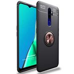 Microsonic Oppo A9 2020 için Kılıf Kickstand Ring Holder Siyah Rose [A9 2020 ile Uyumlu Kılıf - Siyah - Rose]