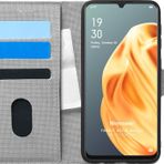Microsonic Oppo A91 Fabric Book Wallet Gri Cep Telefonu Kılıfı