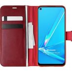 Microsonic Oppo A92 Delux Leather Wallet Kırmızı Cep Telefonu Kılıfı