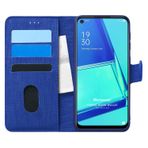 Microsonic Oppo A92 Fabric Book Wallet Lacivert Cep Telefonu Kılıfı