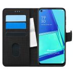 Microsonic Oppo A92 Fabric Book Wallet Siyah Cep Telefonu Kılıfı