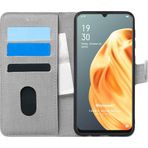 Microsonic Oppo Reno 3 Fabric Book Wallet Gri Kılıf