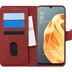Microsonic Oppo Reno 3 Fabric Book Wallet Kırmızı Kılıf