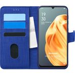 Microsonic Oppo Reno 3 Fabric Book Wallet Lacivert Kılıf
