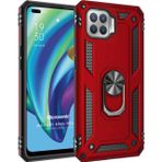 Microsonic Oppo Reno 4 Lite Military Ring Holder Kırmızı Cep Telefonu Kılıfı