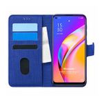 Microsonic Oppo Reno 5 Lite Fabric Book Wallet Lacivert Cep Telefonu Kılıfı