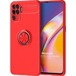 Microsonic Oppo Reno 5 Lite Kickstand Ring Holder Kırmızı Kılıf