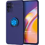 Microsonic Oppo Reno 5 Lite Kickstand Ring Holder Lacivert Kılıf