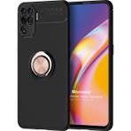 Microsonic Oppo Reno 5 Lite Kickstand Ring Holder Siyah Rose Kılıf