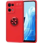 Microsonic Oppo Reno 7 4G Kickstand Ring Holder Kırmızı Kılıf