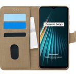 Microsonic Realme 6I Fabric Book Wallet Gold Kılıf