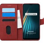 Microsonic Realme 6I Fabric Book Wallet Kırmızı Kılıf