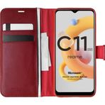 Microsonic Realme C11 2021 Delux Leather Wallet Kırmızı Kılıf