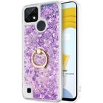 Microsonic Realme C21 Glitter Liquid Holder Mor Kılıf