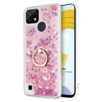 Microsonic Realme C21 için Kılıf Glitter Liquid Holder Pembe [Realme C21 ile Uyumlu Kılıf - Pembe]