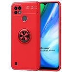 Microsonic Realme C21 için Kılıf Kickstand Ring Holder Kırmızı [Realme C21 ile Uyumlu Kılıf - Kırmızı]
