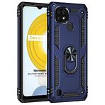 Microsonic Realme C21 için Kılıf Military Ring Holder Lacivert [Realme C21 ile Uyumlu Kılıf - Lacivert]