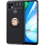 Microsonic Realme C21 Kickstand Ring Holder Siyah Rose Kılıf