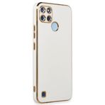 Microsonic Realme C25Y için Kılıf Olive Plated Beyaz [Realme C25Y ile Uyumlu Kılıf - Beyaz]