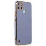 Microsonic Realme C25Y için Kılıf Olive Plated Lavanta Grisi [Realme C25Y ile Uyumlu Kılıf - Lavanta Grisi]