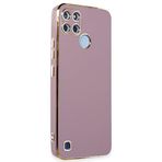 Microsonic Realme C25Y için Kılıf Olive Plated Lila [Realme C25Y ile Uyumlu Kılıf - Lila]