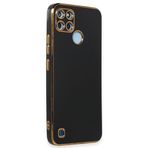 Microsonic Realme C25Y için Kılıf Olive Plated Siyah [Realme C25Y ile Uyumlu Kılıf - Siyah]