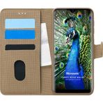 Microsonic Reeder P13 Blue Fabric Book Wallet Gold Cep Telefonu Kılıfı