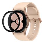 Microsonic Samsung Galaxy 4 44mm Tam Kaplayan Temperli Cam Full Ekran Koruyucu Siyah [Galaxy Watch 4 44mm ile Uyumlu Ekran Koruyucu]