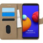 Microsonic Samsung Galaxy A01 Core Fabric Book Wallet Gold Cep Telefonu Kılıf