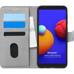 Microsonic Samsung Galaxy A01 Core Fabric Book Wallet Gri Cep Telefonu Kılıf