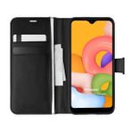 Microsonic Samsung Galaxy A01 Delux Leather Wallet Siyah Kılıf