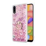 Microsonic Samsung Galaxy A01 Glitter Liquid Holder Pembe Kılıf