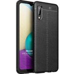 Microsonic Samsung Galaxy A02 Deri Dokulu Silikon Siyah Kılıf