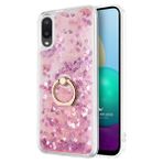 Microsonic Samsung Galaxy A02 Glitter Liquid Holder Pembe Cep Telefonu Kılıf