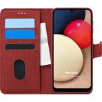 Microsonic Samsung Galaxy A02S Fabric Book Wallet Kırmızı Kılıf
