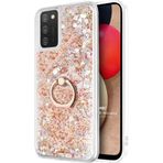 Microsonic Samsung Galaxy A02S Glitter Liquid Holder Gold Kılıf