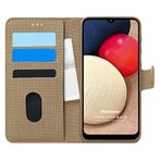 Microsonic Samsung Galaxy A02s için Kılıf Fabric Book Wallet Gold [Galaxy A02s ile Uyumlu Kılıf - Gold]