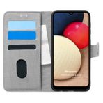 Microsonic Samsung Galaxy A02s için Kılıf Fabric Book Wallet Gri [Galaxy A02s ile Uyumlu Kılıf - Gri]